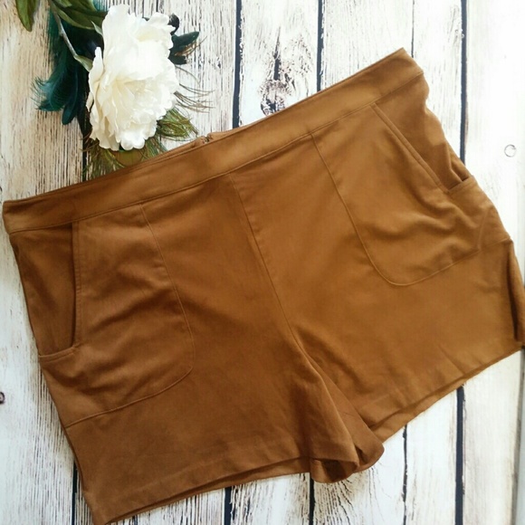 Forever 21 Pants - Forever 21+ Plus Size 3X Brown Suede like Shorts